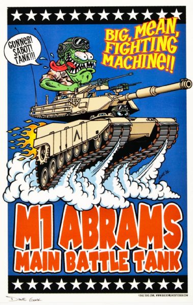 M1 Abrams Main Battle Tank Original Poster Signed by Artist